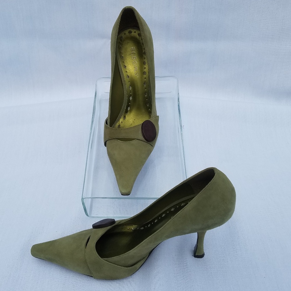 BCBGIRLS Green Suede Heels